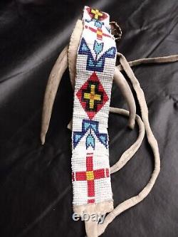 Vintage Native American Beaded Belt/Sash withLeather backing