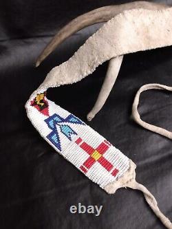Vintage Native American Beaded Belt/Sash withLeather backing