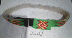 Vintage Native American Beaded Belt with Buckle, length 37 excellent condition
