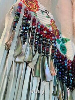 Vintage Native American Beaded Dance Powwow Regalia With Abalone Shells