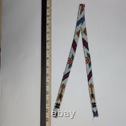 Vintage Native American Beaded Headband Strip 27 Geometric Mid Century