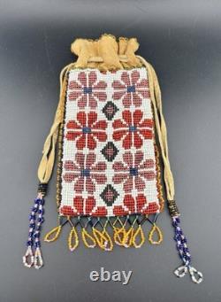Vintage Native American Beaded Leather Bag