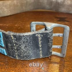 Vintage Native American Beaded Leather Belt 35