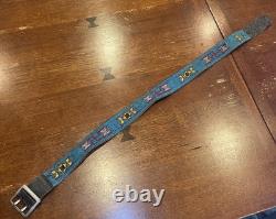 Vintage Native American Beaded Leather Belt 35
