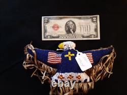 Vintage Native American Beaded Leather Fetish, Eagle Amulet, Sd-112408574