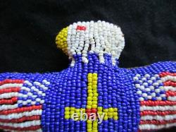 Vintage Native American Beaded Leather Fetish, Eagle Amulet, Sd-122106161