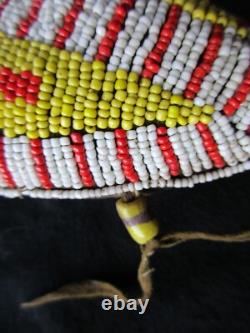 Vintage Native American Beaded Leather Fetish, Lizard Amulet, Sb-1024f-292
