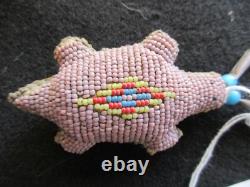 Vintage Native American Beaded Leather Fetish, Turtle Amulet, Sd-102408374