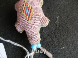 Vintage Native American Beaded Leather Fetish, Turtle Amulet, Sd-102408374