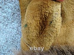 -$$$$, Vintage Native American Beaded Leather Fringe & Fur Trim Gauntlet Gloves
