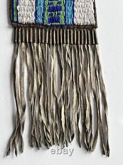 Vintage Native American Beaded Leather Fringe Tobacco Pipe Bag Medicine Pouch