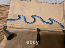 Vintage Native American Beaded Leather Gauntlet Style Gloves