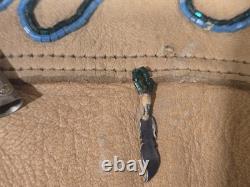 Vintage Native American Beaded Leather Gauntlet Style Gloves