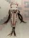 Vintage Native American Beaded Leather Knife Sheath Hair Tassels Quillwork