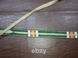 Vintage Native American Beaded Leather Strap Rings Iroquois Great Lakes Style