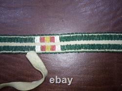 Vintage Native American Beaded Leather Strap Rings Iroquois Great Lakes Style