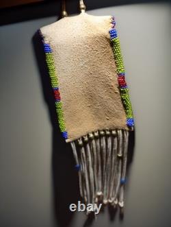 Vintage Native American Beaded Medicine Bag Fine Tight Beadwork Estate