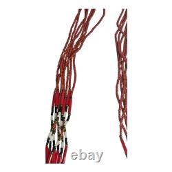 Vintage Native American Beaded Necklace Geometric Navajo Rug Design