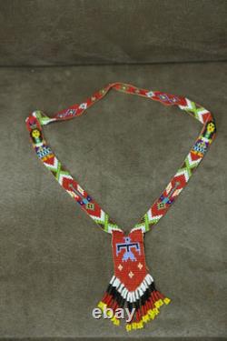 Vintage Native American Beaded Necklace Hand Made