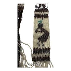 Vintage Native American Beaded Necklace with Navajo Rug Pattern