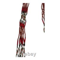 Vintage Native American Beaded Necklace with Navajo Rug Pattern