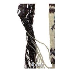 Vintage Native American Beaded Necklace with Navajo Rug Pattern