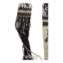 Vintage Native American Beaded Necklace with Navajo Rug Pattern