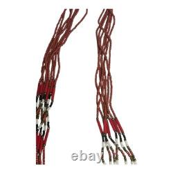 Vintage Native American Beaded Necklace with Navajo Rug Pattern