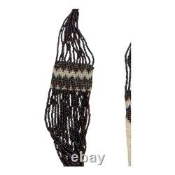 Vintage Native American Beaded Necklace with Navajo Rug Pattern