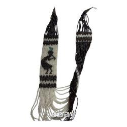 Vintage Native American Beaded Necklace with Navajo Rug Pattern