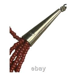 Vintage Native American Beaded Necklace with Navajo Rug Pattern