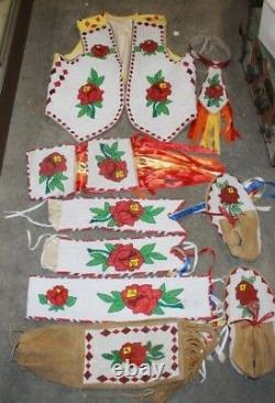 Vintage Native American Beaded Powwow Dance Regalia 11 Pieces Free Shipping