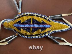 Vintage Native American Beaded Umbilical Lizard Fetish/Effigy/1990 Santa Fe, NM