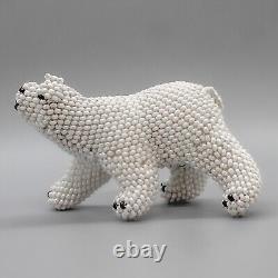 Vintage Native American Beadwork-beaded Polar Bear-darrell Sarracino-zuni