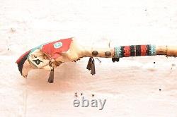 Vintage Native American Beaver Skull Ceremonial/Dance/Medicine Stick Beaded