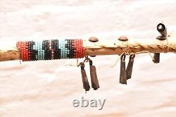 Vintage Native American Beaver Skull Ceremonial/Dance/Medicine Stick Beaded