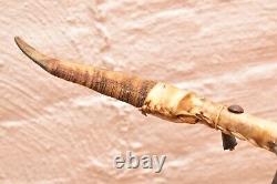 Vintage Native American Beaver Skull Ceremonial/Dance/Medicine Stick Beaded