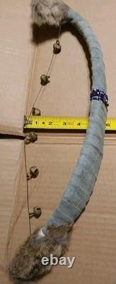 Vintage Native American Buffalo Rib Bone Ceremonial Dance Bow. One Of Kind