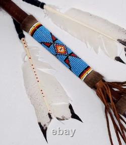 Vintage Native American Ceremonial Beaded Lance Spear 58 Indian Coup Staff
