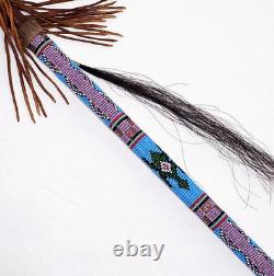 Vintage Native American Ceremonial Beaded Lance Spear 58 Indian Coup Staff