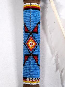 Vintage Native American Ceremonial Beaded Lance Spear 58 Indian Coup Staff