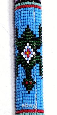 Vintage Native American Ceremonial Beaded Lance Spear 58 Indian Coup Staff