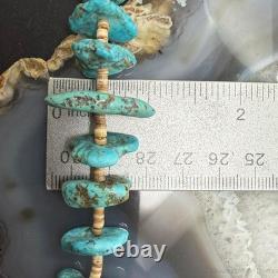 Vintage Native American Chunky Turquoise & Heishi Beads 20 Necklace For Women