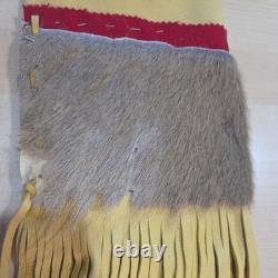 Vintage Native American Cree Beaded Deer Hide Pipe Bag