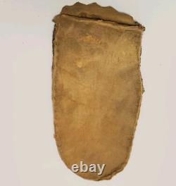 Vintage Native American Cree Indian Beaded Leather Pouch Floral Beads Handmade