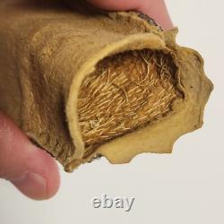 Vintage Native American Cree Indian Beaded Leather Pouch Floral Beads Handmade