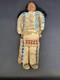 Vintage Native American Doll Beaded Sioux Indian W Leather Fringe 11 Tall