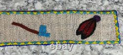 Vintage Native American Feathers Tomahawks Rainbow Ceremonial Beaded Belt Sash