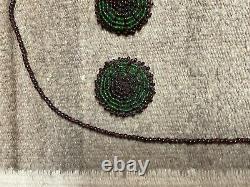 Vintage Native American Garnet Bead Necklace & Matching Garnet Rosettes