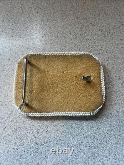 Vintage Native American Hand Beaded Belt Buckle 1970s 80s